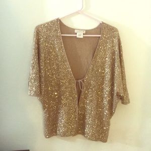 LaRok Small Gold-Sequined Top